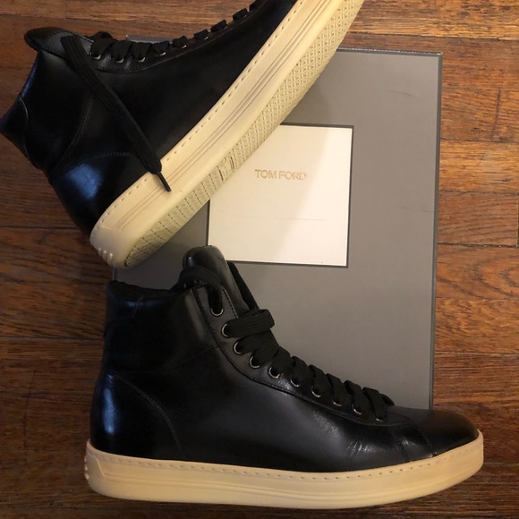 Tom Ford Hi Top Leather Sneakers - Picture 8 of 16